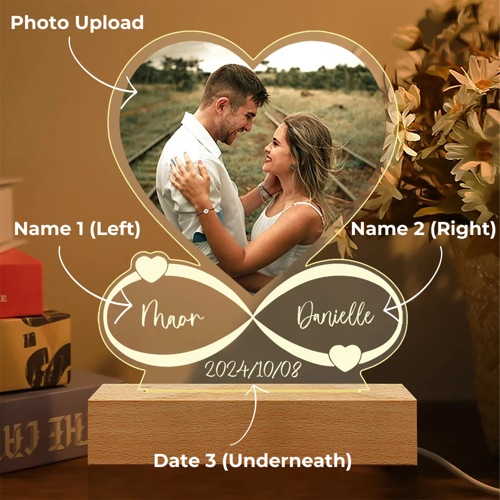 AurPersonal Love - A Customizable Lamp with Real Color Photo and Text