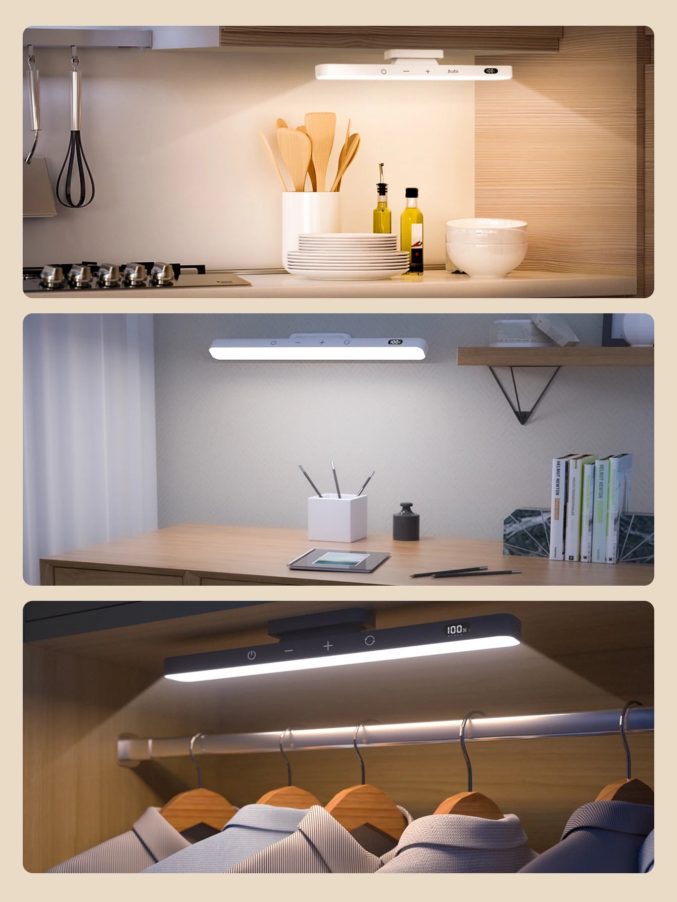 AurMagnet - LED Magnetic Strip Light with Rechargeable Battery and Remote