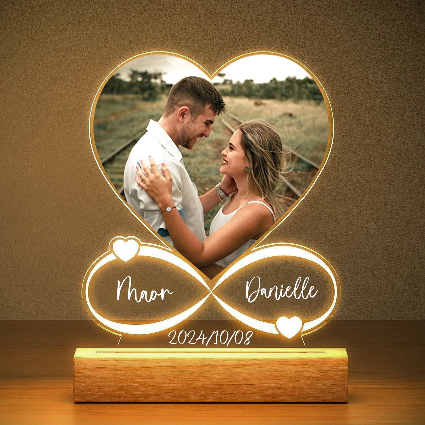AurPersonal Love - A Customizable Lamp with Real Color Photo and Text