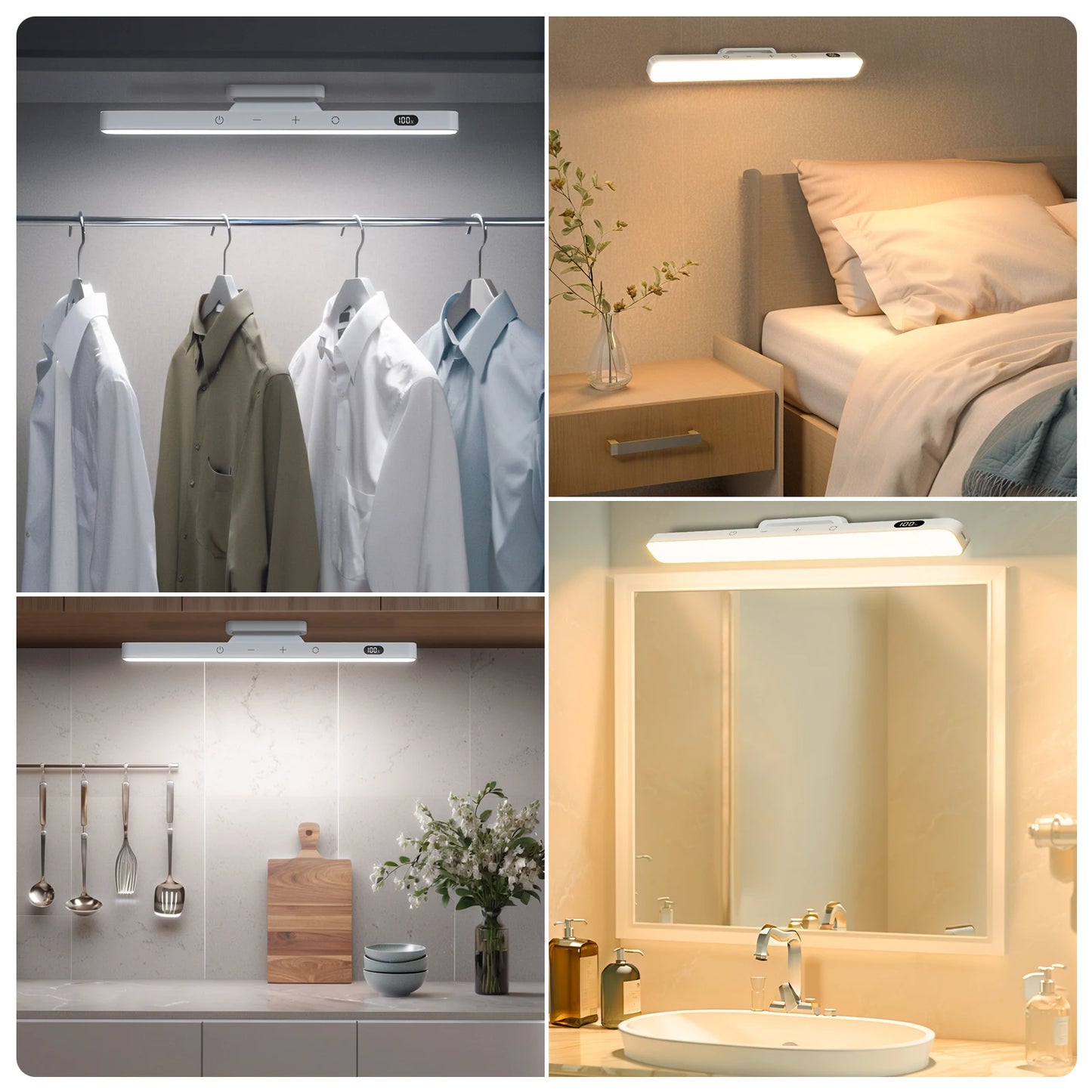 AurMagnet - LED Magnetic Strip Light with Rechargeable Battery and Remote