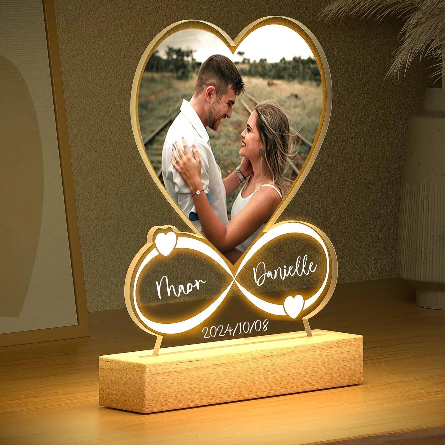 AurPersonal Love - A Customizable Lamp with Real Color Photo and Text