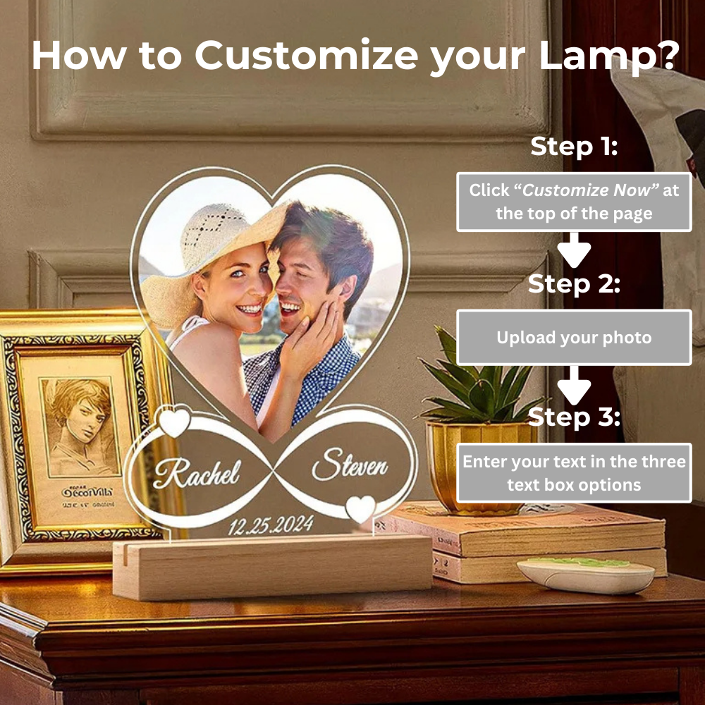 AurPersonal Love - A Customizable Lamp with Real Color Photo and Text