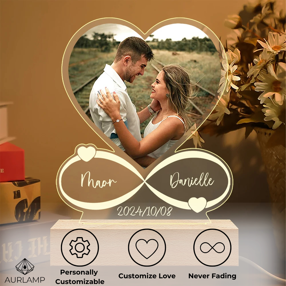 AurPersonal Love - A Customizable Lamp with Real Color Photo and Text